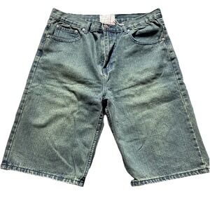 Brooklyn Express Mens Jeans Size 36 Olive Green Loose Fit Wide Leg Denim Pants